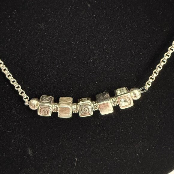 NWT Brighton Mayan Silver Tone Long Necklace With Decorative Beads Adjustable - Picture 7 of 12